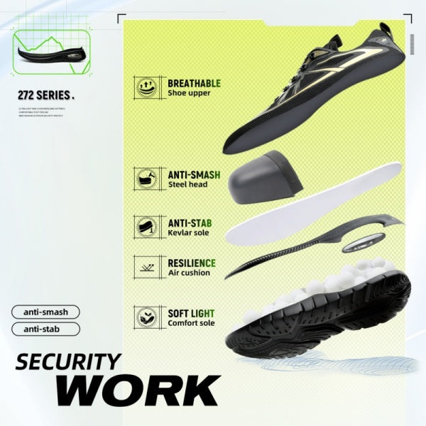 Comfortable Lightweight Steel Toe Safety Shoes