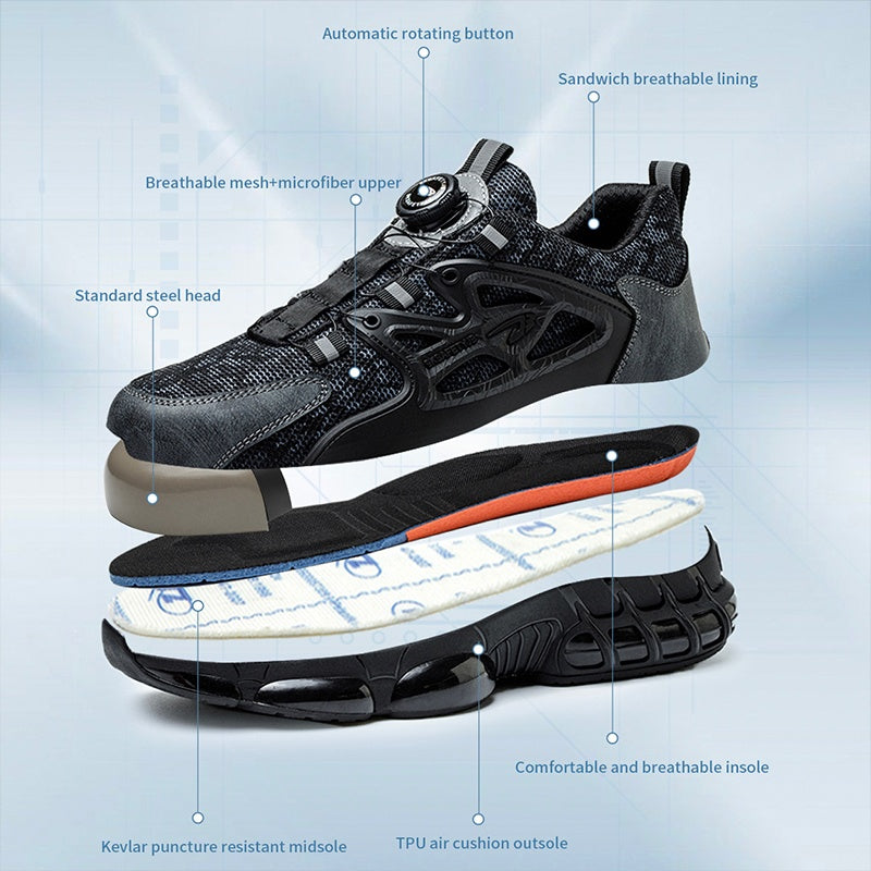 Steel Toe Dial-Lacing Safety Shoes