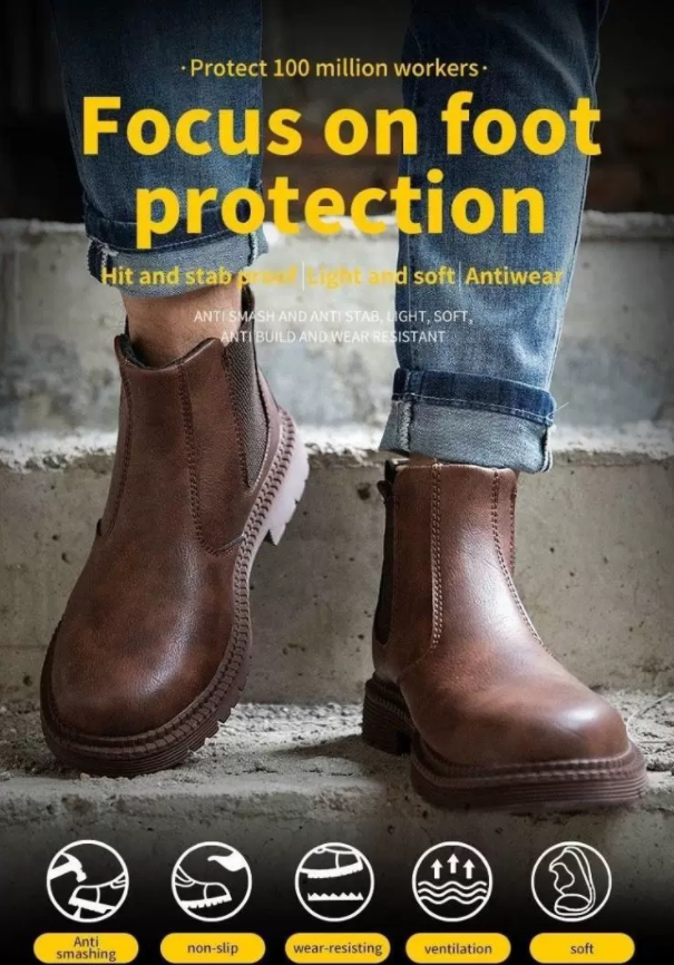 Steel Toe Safety Shoes Comfortable for Construction Warehouse Jobs