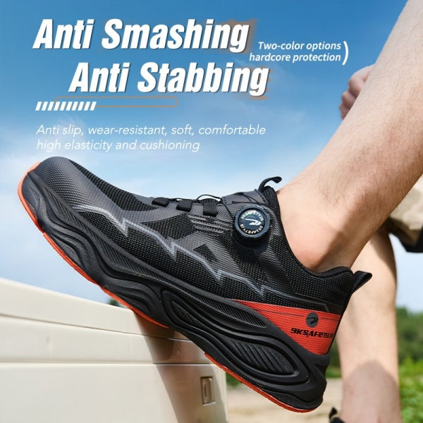 Steel Toe Cushioned Outsole Work Sneakers