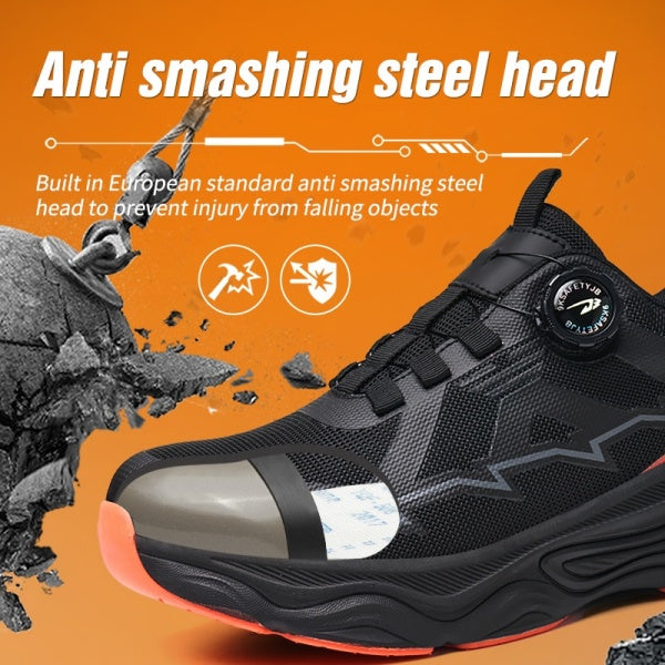 Steel Toe Cushioned Outsole Work Sneakers