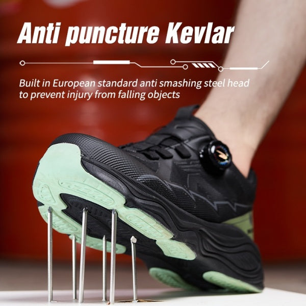 Steel Toe Cushioned Outsole Work Sneakers