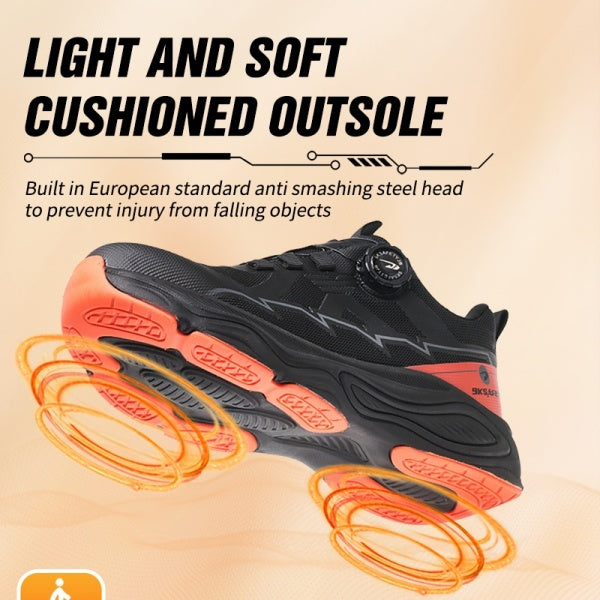 Steel Toe Cushioned Outsole Work Sneakers
