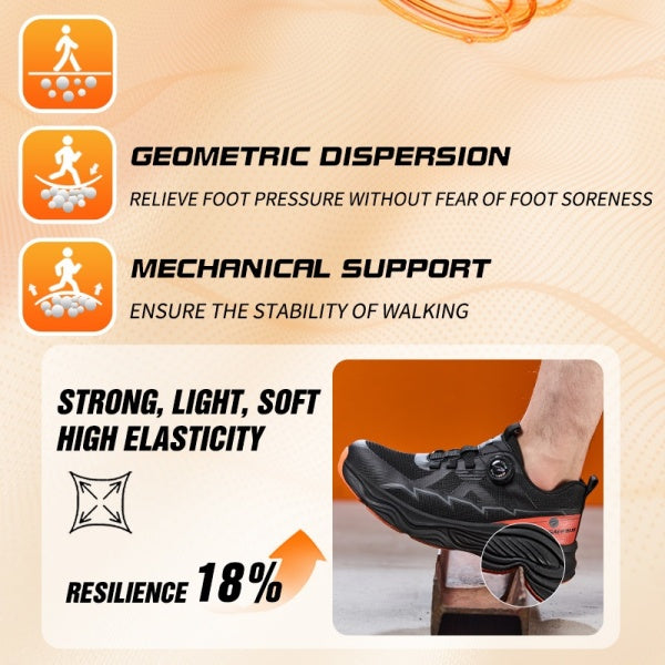 Steel Toe Cushioned Outsole Work Sneakers