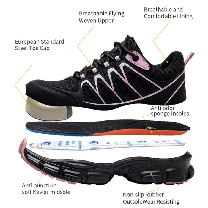 Women's Lightweight Steel Toe Work Shoes
