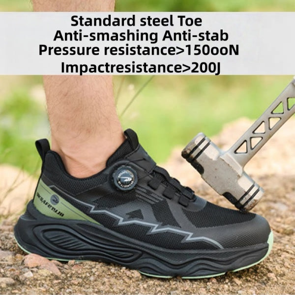 Steel Toe Cushioned Outsole Work Sneakers