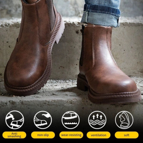 Waterproof Slip-On Steel Toe Boots