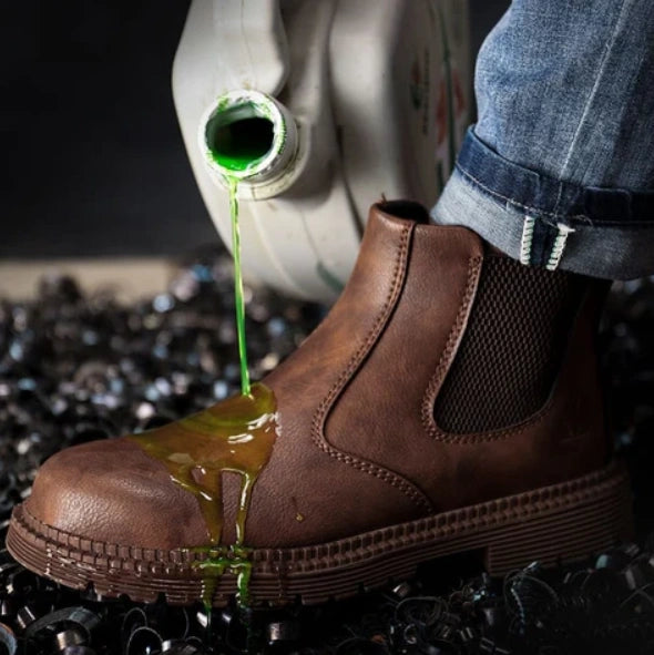 Waterproof Slip-On Steel Toe Boots