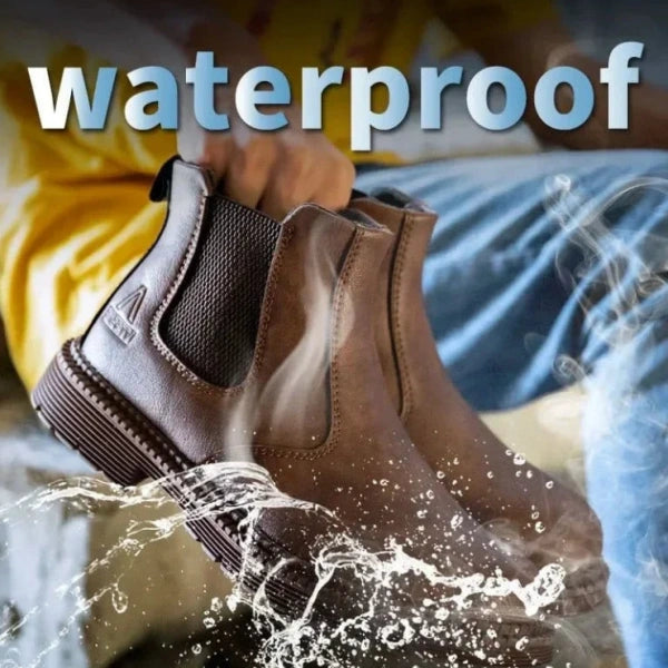 Waterproof Slip-On Steel Toe Boots